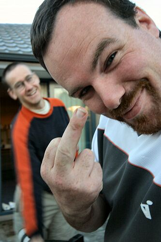 My mate Simon. And me. Taken by his wife, natch.