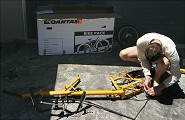 Taking the derailleur off. Well, the Rohloff chain tensioner, that i need because the bike is so long and frame flex is enough to cause problems othrewise.
