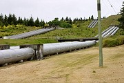 Big waterpipes leading up to the intake. They go through the hill so it's not actually easy to get to the lake from here.