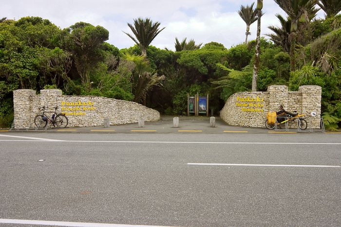 Entrance to the peninsular. See the famous Punakaiki Blowholes and Pancake Rocks!