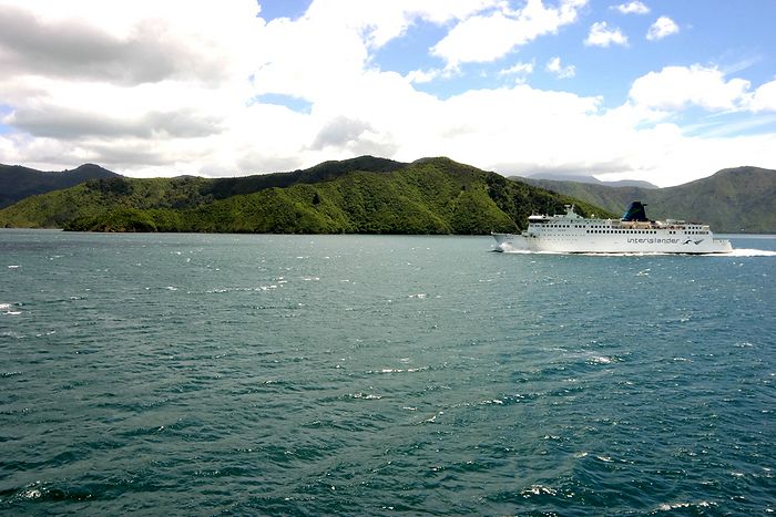 Ferry trip from Picton to Wellington through the Marlborough Sounds and Cook Strait