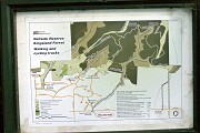 Sign with map for walking tracks in the hills behind Richmond