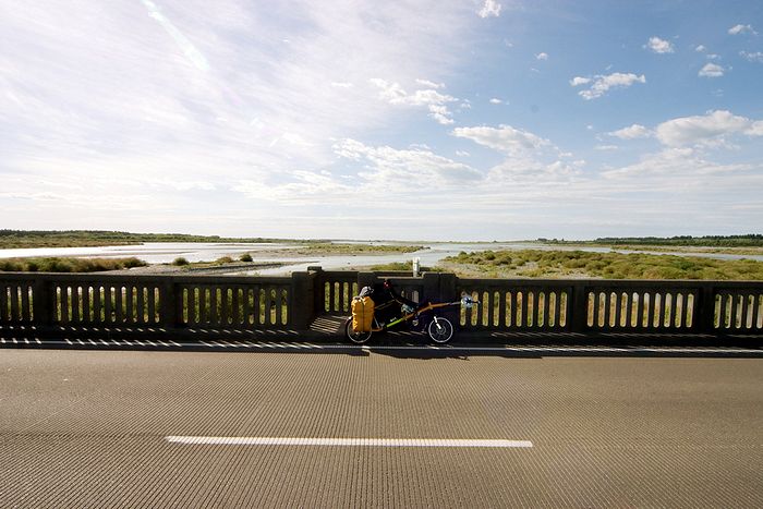 Stopping in the middle of Rakaia Bridge to take a photo. Because I can.