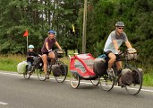 The couple with kids that I saw on the West Coast but only got a photo of their vanishing backs. Touring with kids is hard, but apparently these two enjoy it. Short distances and regular cabin accommodation is the key, apparently.