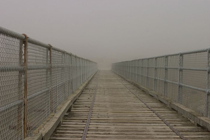View along the viaduct... visibility about 50m