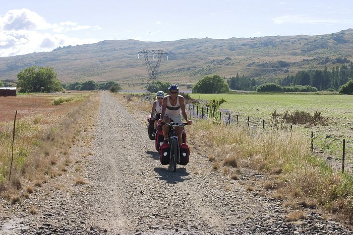 Loaded cycle tourists. As distinct from the ones who carry enough gear for the day and use the accommodation along the trail. I assume there's a motorised service that carries extra gear for you if you want that.